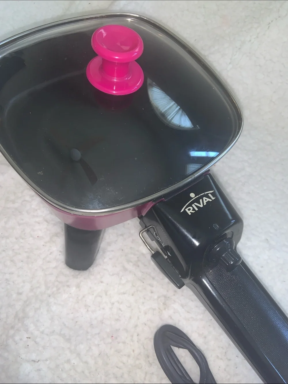 Rival Pink Electric Skillet with Glass Lid